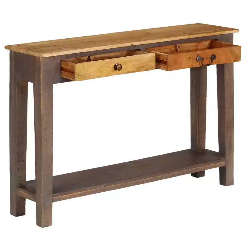 vidaXL Table Console Vintage avec Rangement Table d'Entrée en Bois Massif d'Acacia