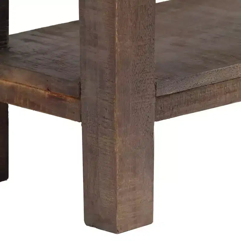 vidaXL Table Console Vintage avec Rangement Table d'Entrée en Bois Massif d'Acacia