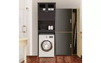Meuble de Rangement au-dessus des Toilettes VINGLI, Organisateur de Rangement de Salle de Bain Blanc, Étagère au-dessus des Toilettes avec Double Portes en Verre Acrylique Espresso