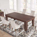 Table de salle à manger pour 6-8 personnes - Table de cuisine rustique en bois de 180 cm avec pieds robustes en forme de V (pour 6-10 personnes, finition marron)
