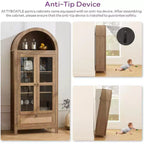 TYBOATLE 71 Armoire de Rangement Haute avec Porte Vitrée, Tiroir et Kit Anti-Basculement - Meuble Polyvalent pour Cuisine ou Salle à Manger
