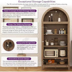 TYBOATLE 71 Armoire de Rangement Haute avec Porte Vitrée, Tiroir et Kit Anti-Basculement - Meuble Polyvalent pour Cuisine ou Salle à Manger