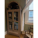 TYBOATLE 71 Armoire de Rangement Haute avec Porte Vitrée, Tiroir et Kit Anti-Basculement - Meuble Polyvalent pour Cuisine ou Salle à Manger