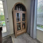 TYBOATLE 71 Armoire de Rangement Haute avec Porte Vitrée, Tiroir et Kit Anti-Basculement - Meuble Polyvalent pour Cuisine ou Salle à Manger