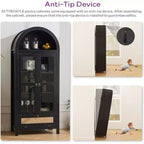 TYBOATLE 71 Armoire de Rangement Haute avec Porte Vitrée, Tiroir et Kit Anti-Basculement - Meuble Polyvalent pour Cuisine ou Salle à Manger