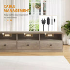 Meuble TV de style rustique GustoWave de 70 pouces, centre de divertissement avec tiroir de rangement et étagères ouvertes pour téléviseurs jusqu'à 75 pouces