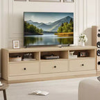 Meuble TV de style rustique GustoWave de 70 pouces, centre de divertissement avec tiroir de rangement et étagères ouvertes pour téléviseurs jusqu'à 75 pouces