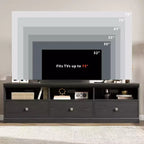 Meuble TV de style rustique GustoWave de 70 pouces, centre de divertissement avec tiroir de rangement et étagères ouvertes pour téléviseurs jusqu'à 75 pouces