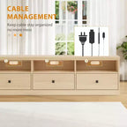 Meuble TV de style rustique GustoWave de 70 pouces, centre de divertissement avec tiroir de rangement et étagères ouvertes pour téléviseurs jusqu'à 75 pouces