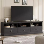 Meuble TV de style rustique GustoWave de 70 pouces, centre de divertissement avec tiroir de rangement et étagères ouvertes pour téléviseurs jusqu'à 75 pouces