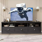Meuble TV de style rustique GustoWave de 70 pouces, centre de divertissement avec tiroir de rangement et étagères ouvertes pour téléviseurs jusqu'à 75 pouces