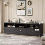 Meuble TV de style rustique GustoWave de 70 pouces, centre de divertissement avec tiroir de rangement et étagères ouvertes pour téléviseurs jusqu'à 75 pouces