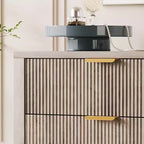 Commode cannelée à 5 tiroirs – Commode étroite de 114 cm de haut pour petits espaces, commode en bois de style ferme moderne pour chambre à coucher, chambre d'enfant, appartement, assemblage facile