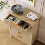Commode cannelée à 5 tiroirs – Commode étroite de 114 cm de haut pour petits espaces, commode en bois de style ferme moderne pour chambre à coucher, chambre d'enfant, appartement, assemblage facile