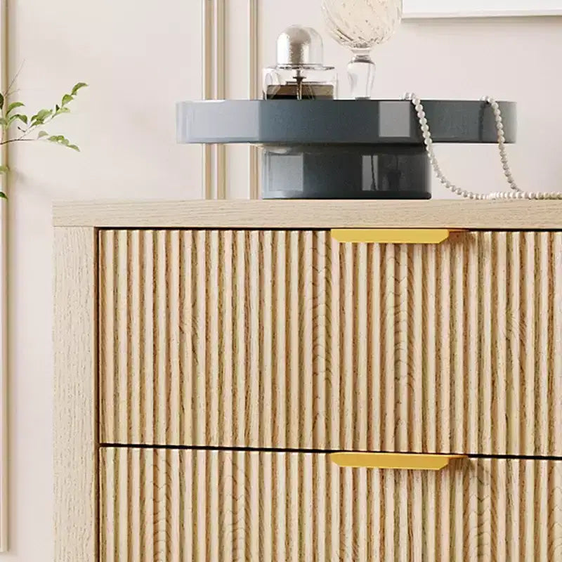 Commode cannelée à 5 tiroirs – Commode étroite de 114 cm de haut pour petits espaces, commode en bois de style ferme moderne pour chambre à coucher, chambre d'enfant, appartement, assemblage facile