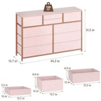 Meuble TV GustoWave pour téléviseur 55 pouces, meuble de divertissement avec 10 tiroirs pour salon, placard, entrée, couloir