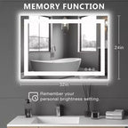 Miroir de salle de bain MAYEERTY double source lumineuse, trois modes d'éclairage