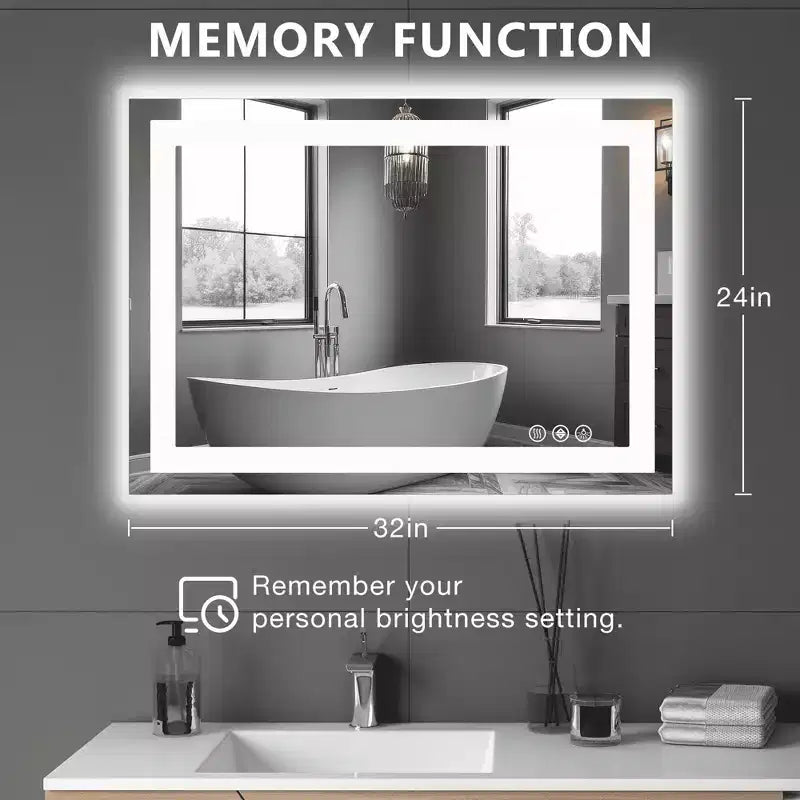 Miroir de salle de bain MAYEERTY double source lumineuse, trois modes d'éclairage