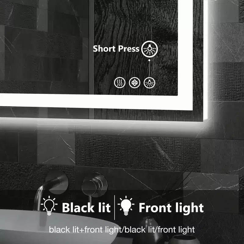 Miroir de salle de bain MAYEERTY double source lumineuse, trois modes d'éclairage