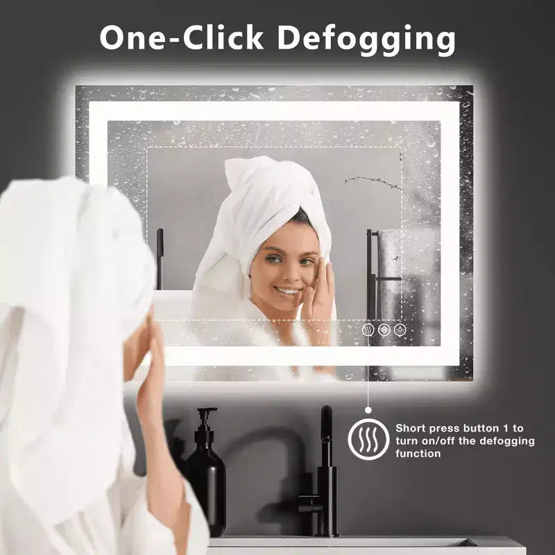 Miroir de salle de bain MAYEERTY double source lumineuse, trois modes d'éclairage