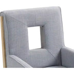 Meridian Furniture, Chaise de salle à manger avec accoudoirs en tissu texturé lin Gwendolyn