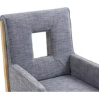 Meridian Furniture, Chaise de salle à manger avec accoudoirs en tissu texturé lin Gwendolyn