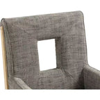Meridian Furniture, Chaise de salle à manger avec accoudoirs en tissu texturé lin Gwendolyn