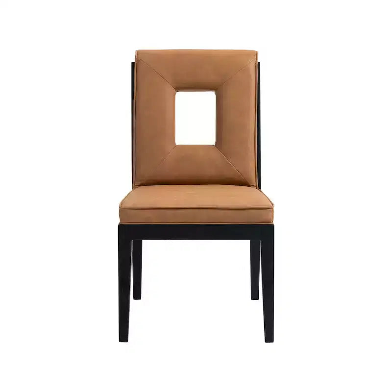 Meridian Furniture, Chaise de salle à manger Gwendolyn en cuir végétalien, lot de 2