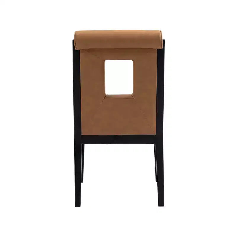 Meridian Furniture, Chaise de salle à manger Gwendolyn en cuir végétalien, lot de 2