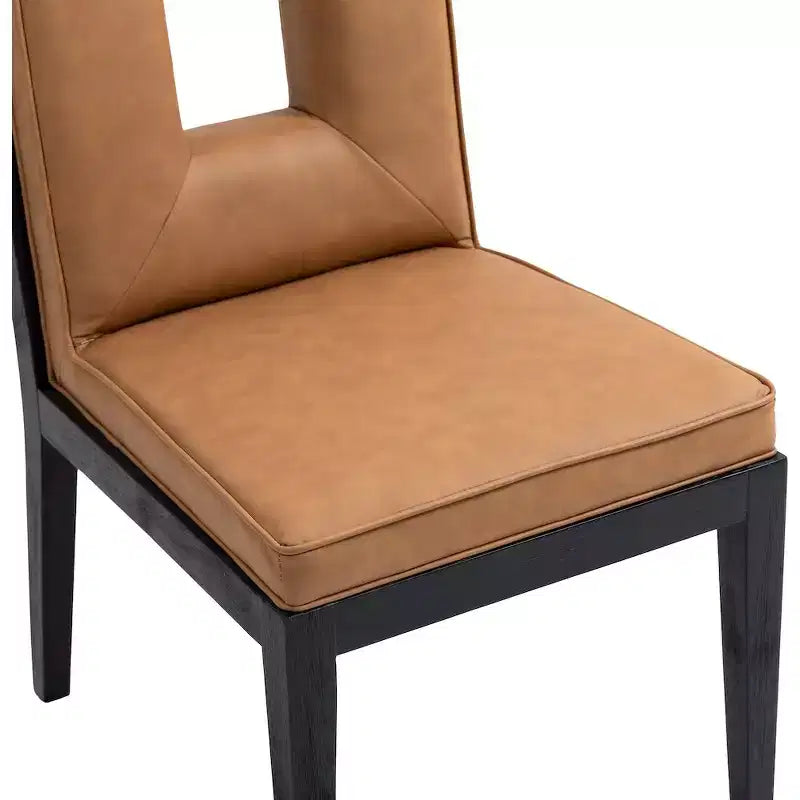 Meridian Furniture, Chaise de salle à manger Gwendolyn en cuir végétalien, lot de 2