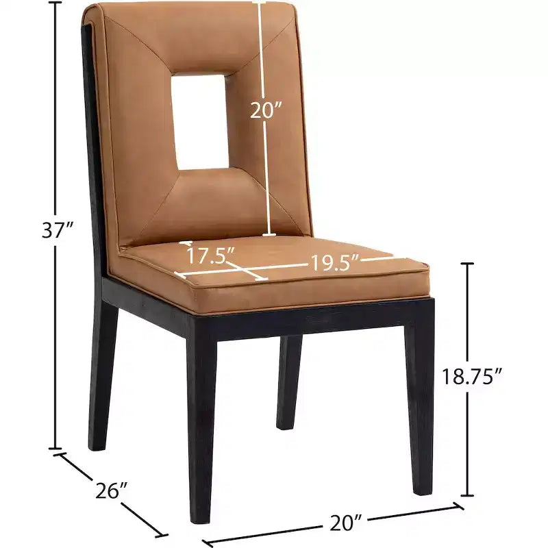 Meridian Furniture, Chaise de salle à manger Gwendolyn en cuir végétalien, lot de 2