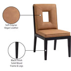 Meridian Furniture, Chaise de salle à manger Gwendolyn en cuir végétalien, lot de 2