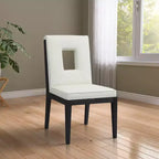 Meridian Furniture, Chaise de salle à manger Gwendolyn en cuir végétalien, lot de 2