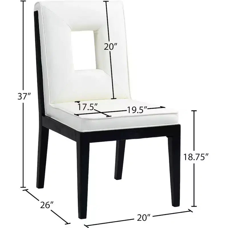 Meridian Furniture, Chaise de salle à manger Gwendolyn en cuir végétalien, lot de 2