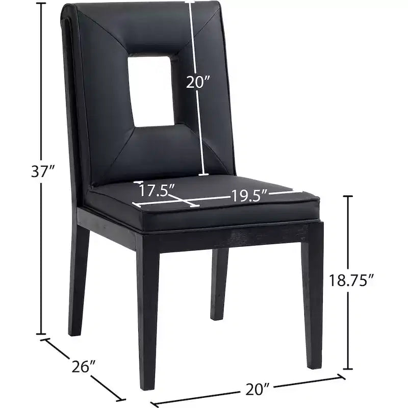 Meridian Furniture, Chaise de salle à manger Gwendolyn en cuir végétalien, lot de 2