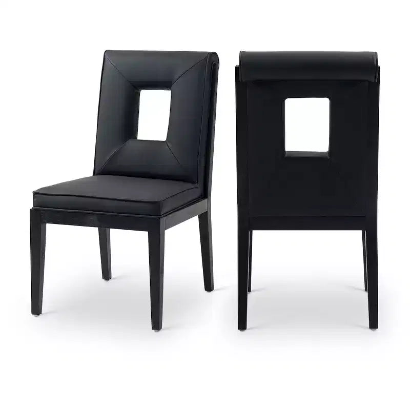 Meridian Furniture,Gwendolyn Vegan Leather Dining Side Chair, Set of 2