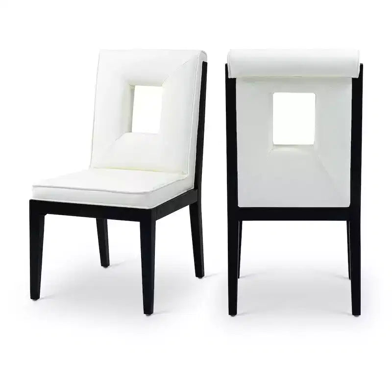 Meridian Furniture, Chaise de salle à manger Gwendolyn en cuir végétalien, lot de 2