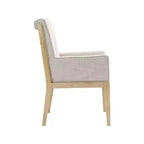 Meridian Furniture, Chaise de salle à manger avec accoudoirs en tissu texturé lin crème Gwendolyn