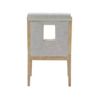 Meridian Furniture, Chaise de salle à manger avec accoudoirs en tissu texturé lin crème Gwendolyn