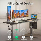 PexFix Bureau Debout Électrique 55 x 24 Noir, Bureau d'Ordinateur Réglable en Hauteur avec Planche d'Épissure, pour Bureau à Domicile