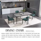 Lot de 2 chaises de salle à manger Okak de style Mid-Century, chaises de salle à manger rembourrées en boucle, chaises d'appoint de cuisine avec pieds en métal noir