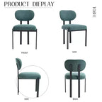 Lot de 2 chaises de salle à manger Okak de style Mid-Century, chaises de salle à manger rembourrées en boucle, chaises d'appoint de cuisine avec pieds en métal noir