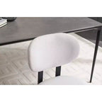 Lot de 2 chaises de salle à manger Okak de style Mid-Century, chaises de salle à manger rembourrées en boucle, chaises d'appoint de cuisine avec pieds en métal noir