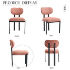 Lot de 2 chaises de salle à manger Okak de style Mid-Century, chaises de salle à manger rembourrées en boucle, chaises d'appoint de cuisine avec pieds en métal noir