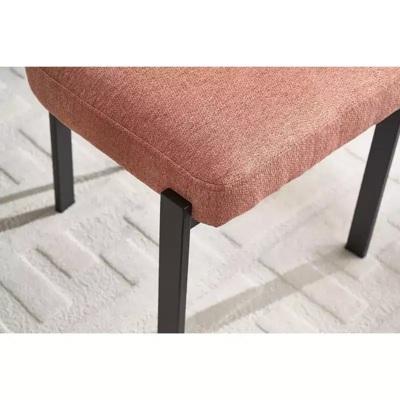 Lot de 2 chaises de salle à manger Okak de style Mid-Century, chaises de salle à manger rembourrées en boucle, chaises d'appoint de cuisine avec pieds en métal noir