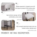 Lot de 2 chaises de salle à manger Okak de style Mid-Century, chaises de salle à manger rembourrées en boucle, chaises d'appoint de cuisine avec pieds en métal noir