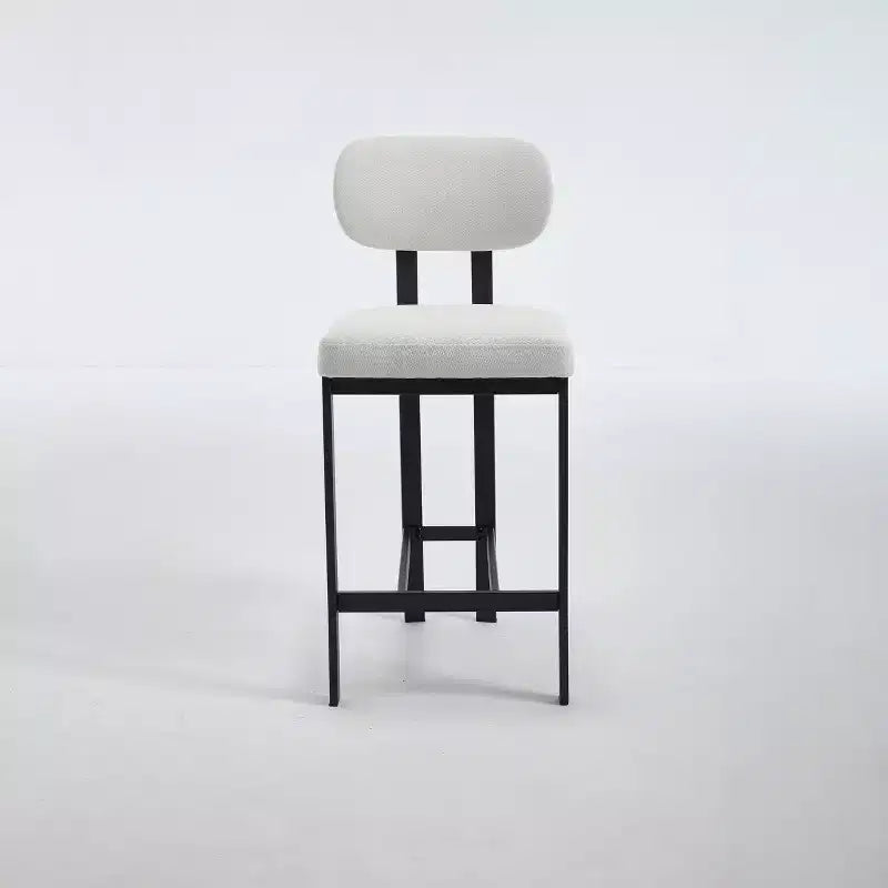 Lot de 2 chaises de salle à manger Okak de style Mid-Century, chaises de salle à manger rembourrées en boucle, chaises d'appoint de cuisine avec pieds en métal noir