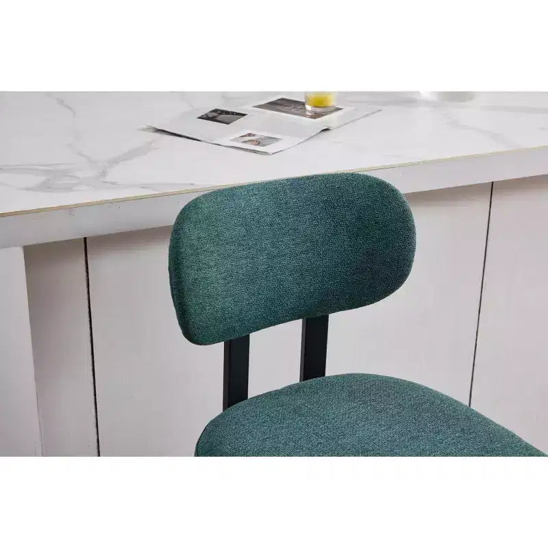 Lot de 2 chaises de salle à manger Okak de style Mid-Century, chaises de salle à manger rembourrées en boucle, chaises d'appoint de cuisine avec pieds en métal noir