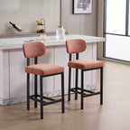 Lot de 2 chaises de salle à manger Okak de style Mid-Century, chaises de salle à manger rembourrées en boucle, chaises d'appoint de cuisine avec pieds en métal noir