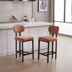 Lot de 2 chaises de salle à manger Okak de style Mid-Century, chaises de salle à manger rembourrées en boucle, chaises d'appoint de cuisine avec pieds en métal noir